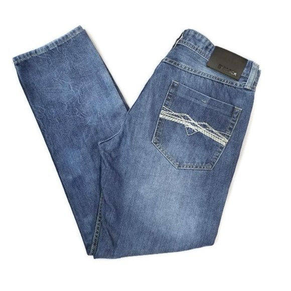 CJ Black Medium Wash Classic Rise Slim Straight Leg Denim Jeans Mens 36 x 31.5 - Picture 9 of 12